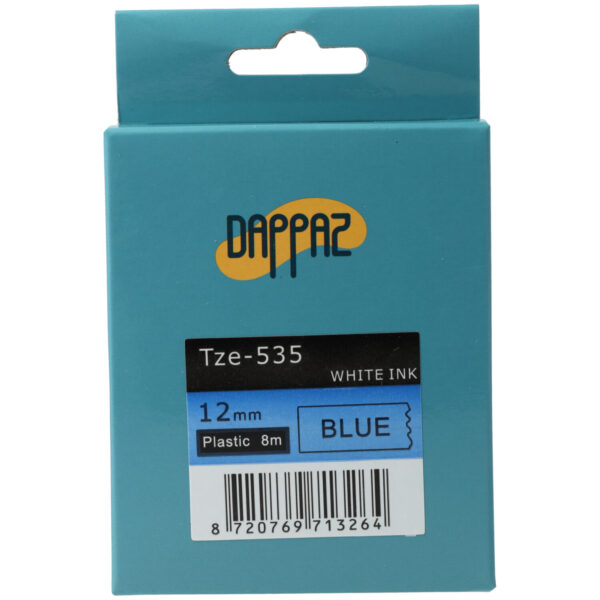 Brother Compatible Labeltape TZe-535 Wit op Blauw 12 mm x 8 m