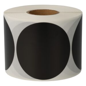 Ronde Sticker Etiketten Zwart 50 mm op Rol