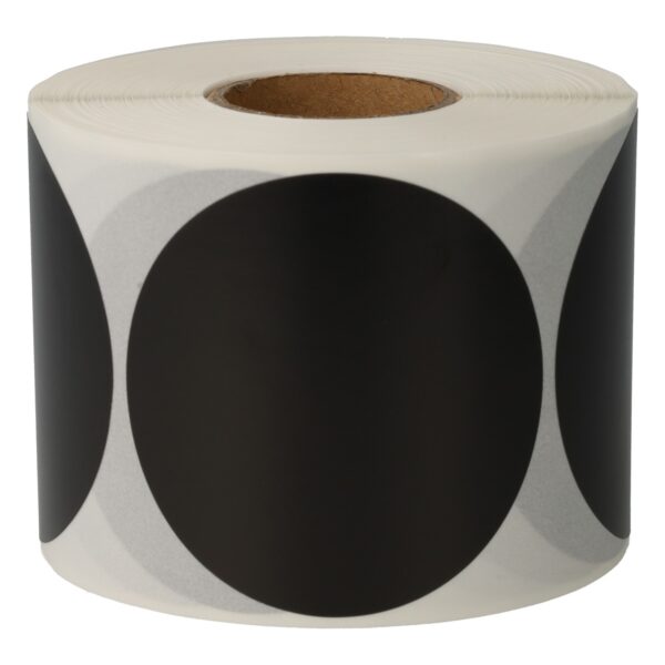 Ronde Sticker Etiketten Zwart 50 mm op Rol